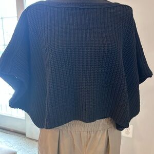 Moth Black Knit cropped Sweater